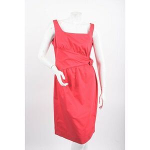 Moschino Cheap and Chic Womens Dress Sheath Bow Pink Red Size 12 IT 46 Cotton